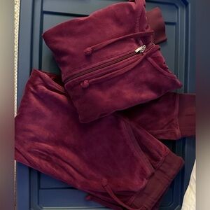 Plush Burgundy Tracksuit Set